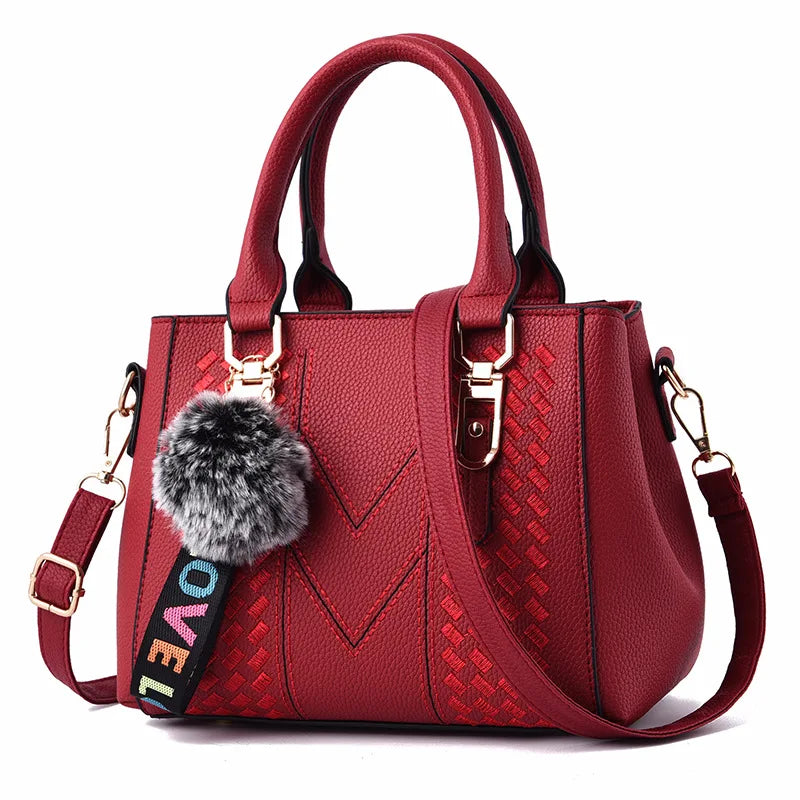 Embroidered Leather Bag Stylish Women
