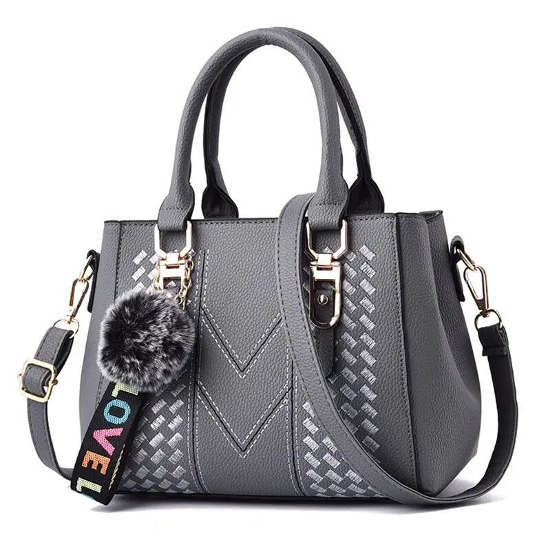 Embroidered Leather Bag Stylish Women
