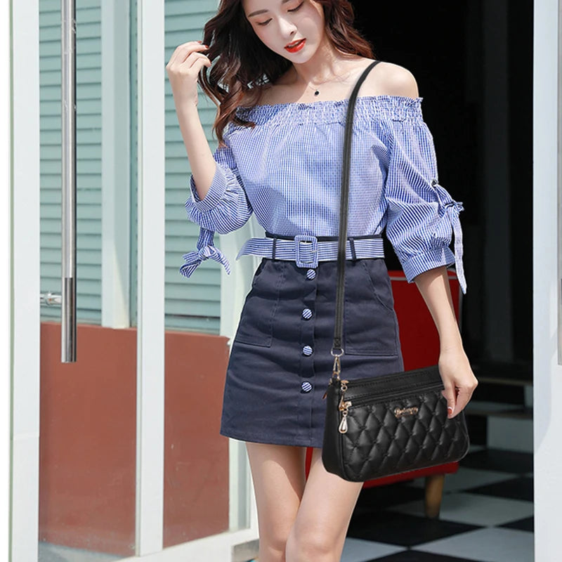 Embroidered Leather Bag Stylish Women