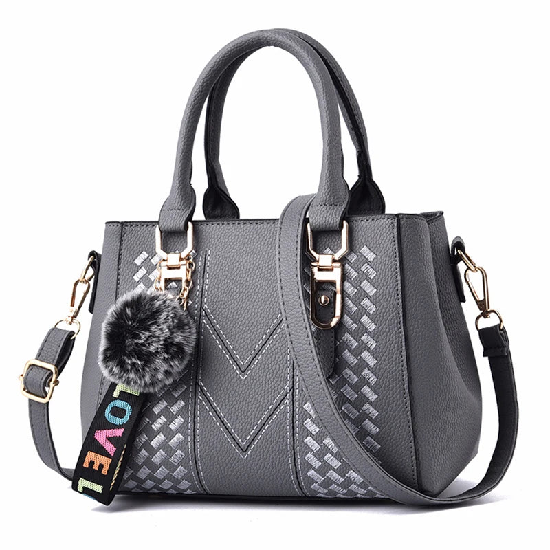 Embroidered Leather Bag Stylish Women