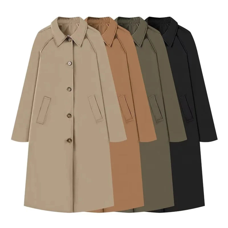 Long Trench Coat Warm Autumn Winter - Glamora