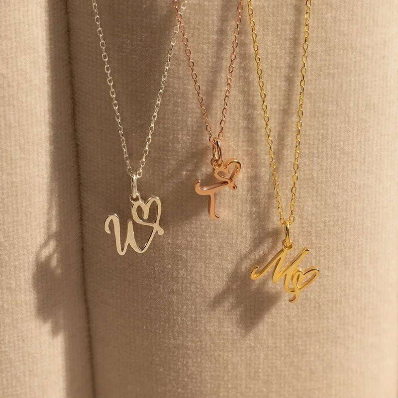 Stainless Steel Initial Pendant Necklace - Glamora