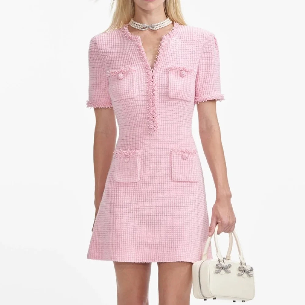 Knitted Tassel Corset Dress Elegant Women