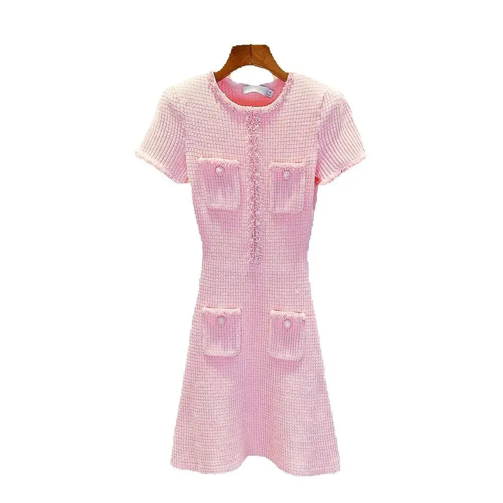 Knitted Tassel Corset Dress Elegant Women - Glamora