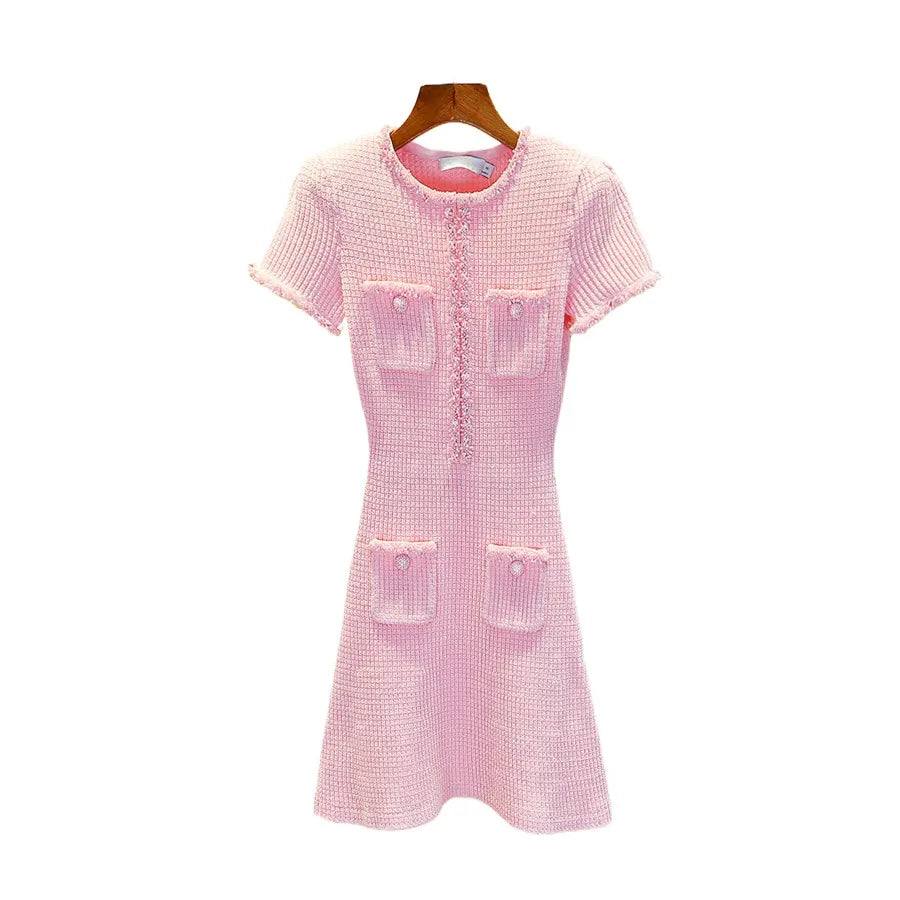 Knitted Tassel Corset Dress Elegant Women