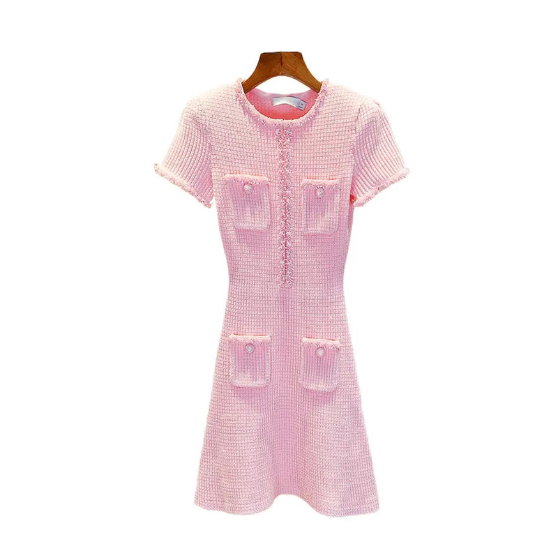 Knitted Tassel Corset Dress Elegant Women - Glamora