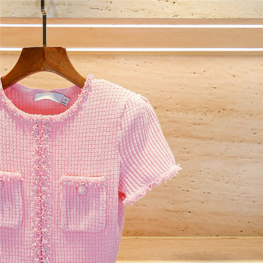 Knitted Tassel Corset Dress Elegant Women