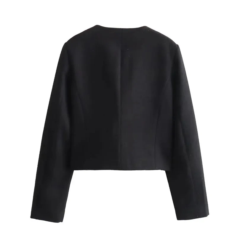 Cropped Button Jacket Warm Stylish Women - Glamora