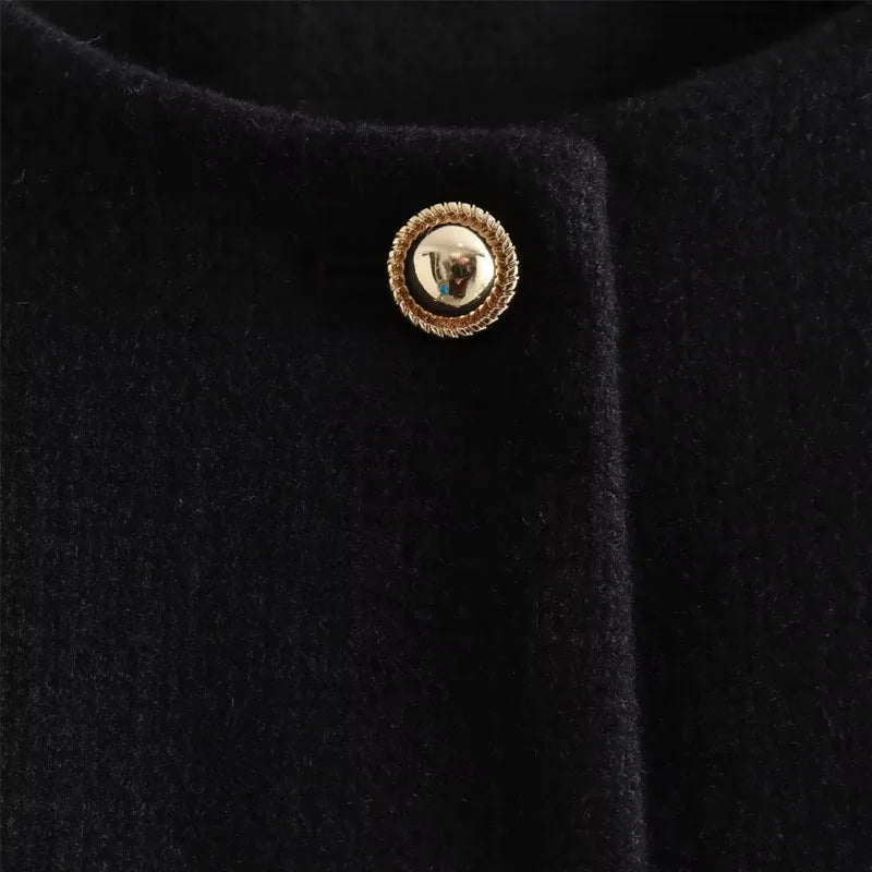 Cropped Button Jacket Warm Stylish Women