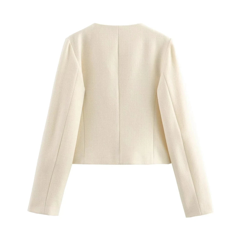 Cropped Button Jacket Warm Stylish Women - Glamora