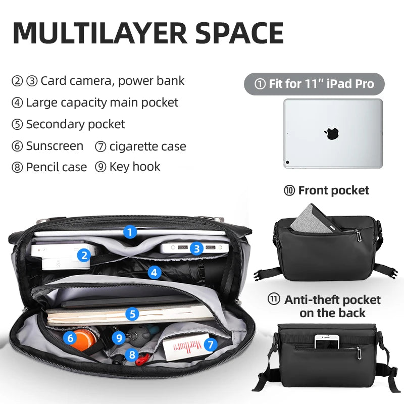 Water Repellent Crossbody Bag Daily Use