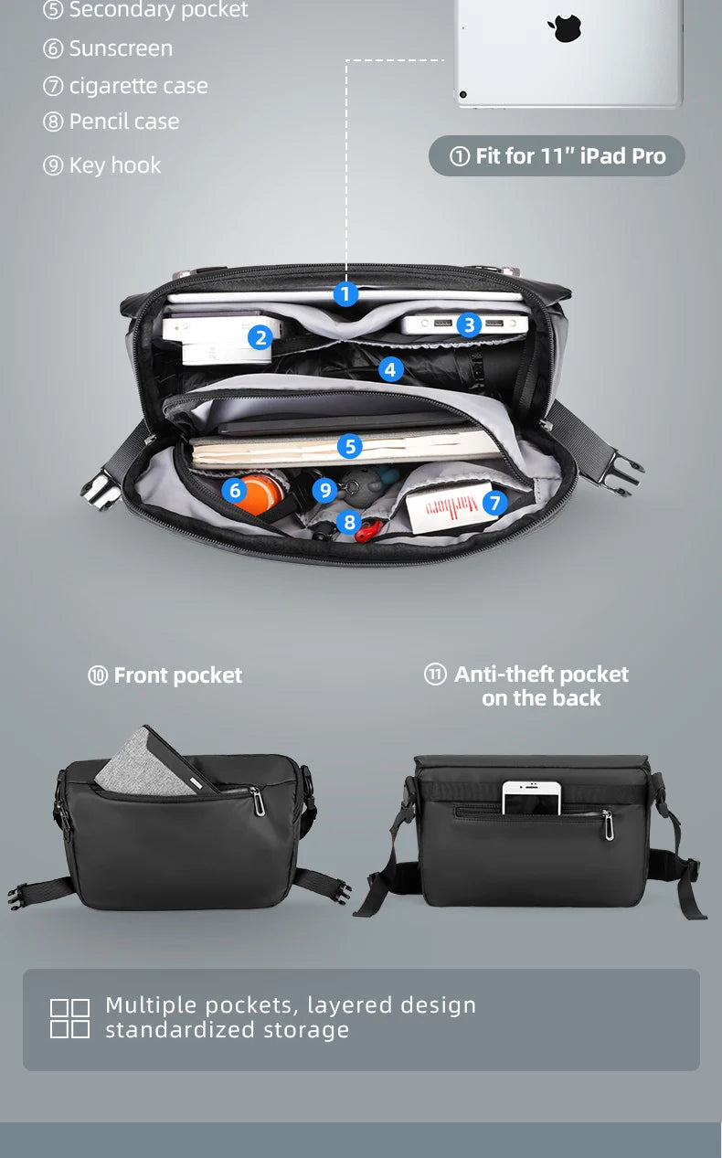 Water Repellent Crossbody Bag Daily Use