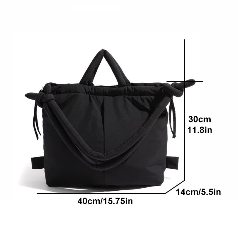 Padded Nylon Tote Bag Large Capacity - Glamora