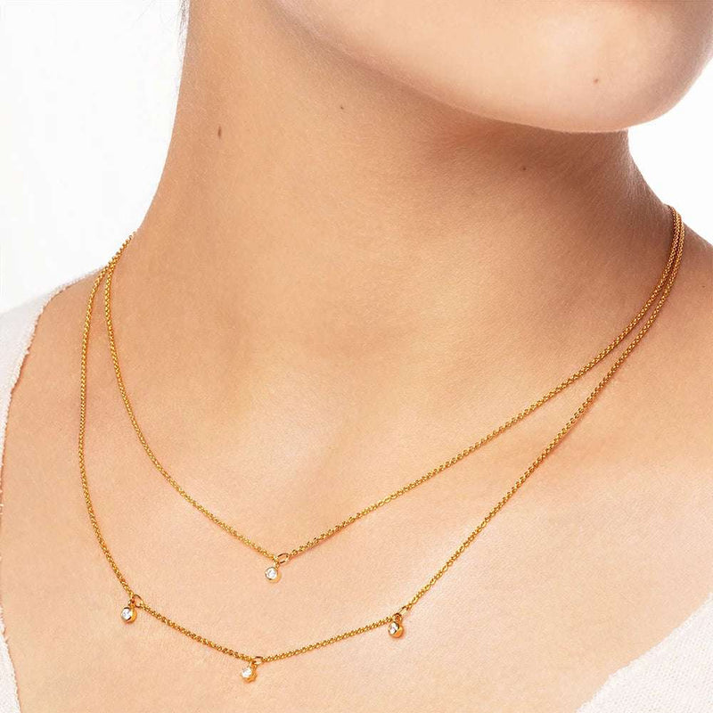 925 Sterling Silver Double Layer Necklace - Glamora