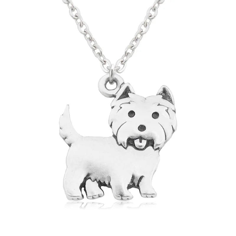 Boho Copper Westie Pendant Necklace - Glamora