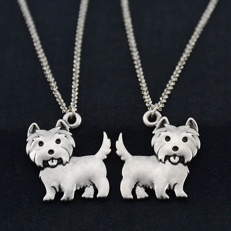 Boho Copper Westie Pendant Necklace - Glamora