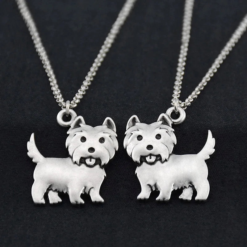 Boho Copper Westie Pendant Necklace - Glamora