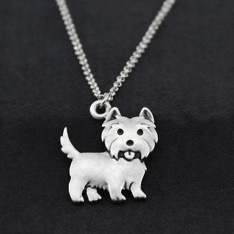 Boho Copper Westie Pendant Necklace