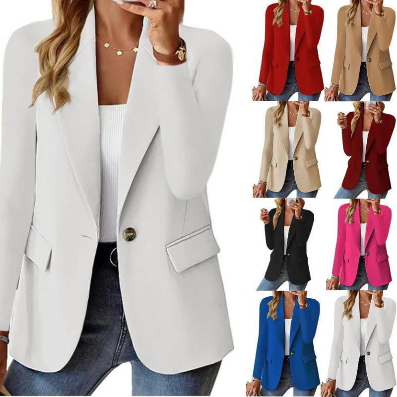 Oversized Blazer Jacket Elegant Business Wear - Glamora