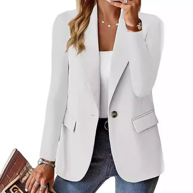 Oversized Blazer Jacket Elegant Business Wear - Glamora