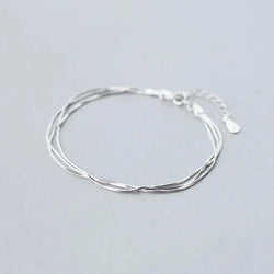 925 Sterling Silver Layered Korean Bracelet - Glamora