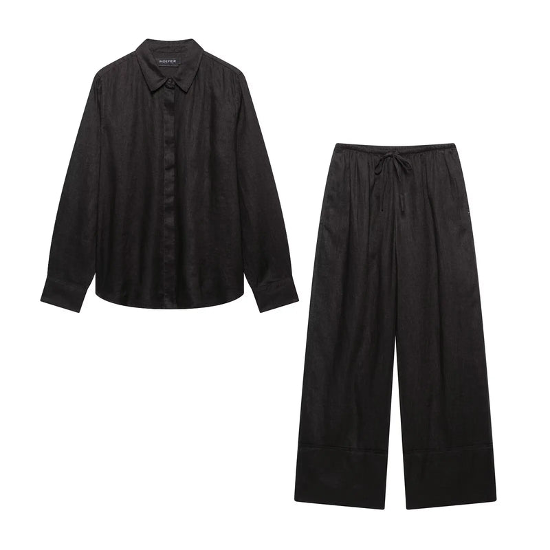 Elegant Blouse Trouser Set Comfortable Workwear - Glamora
