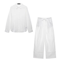 Elegant Blouse Trouser Set Comfortable Workwear - Glamora