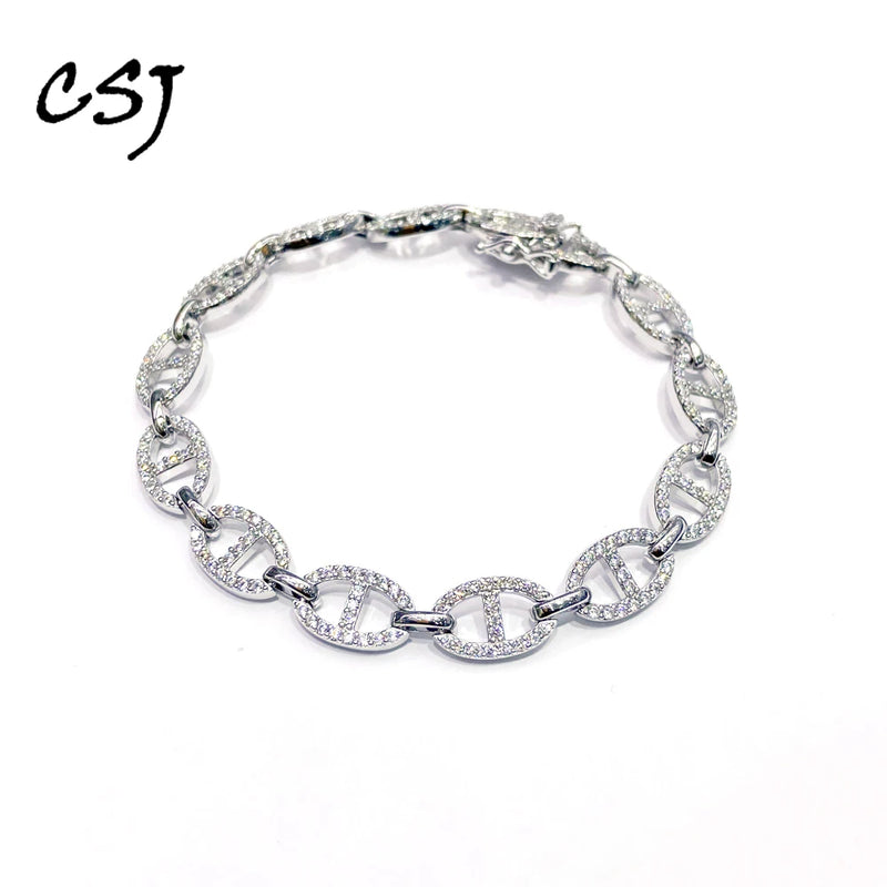 925 Sterling Silver Zircon Tennis Bracelet - Glamora