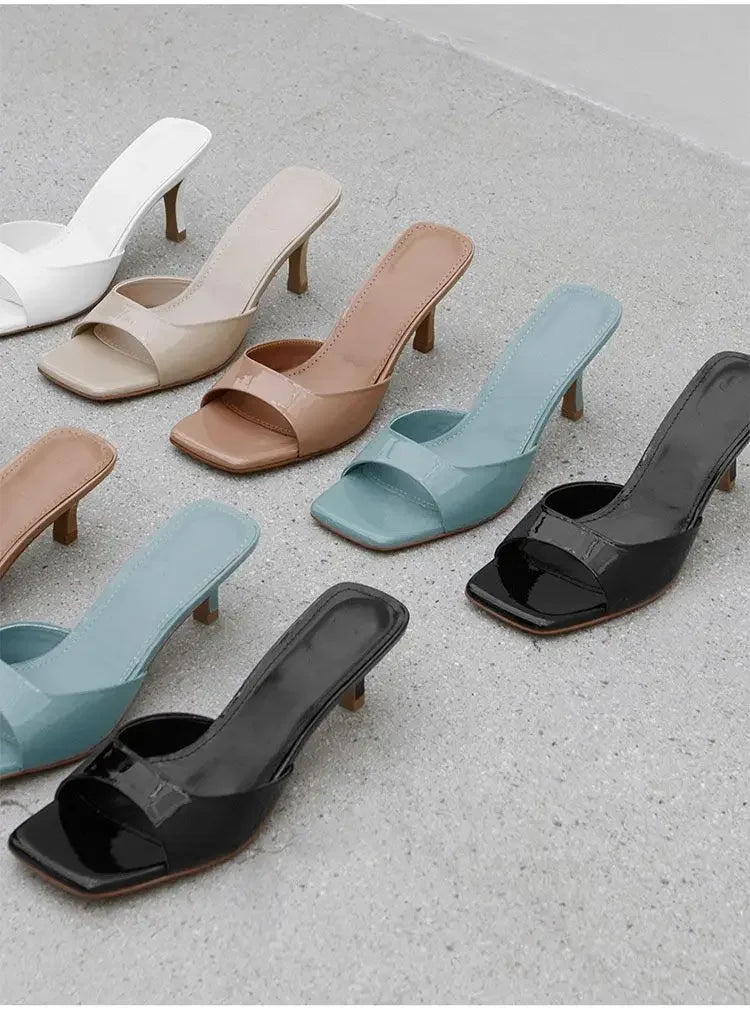 Square Toe High Heel Sandals Summer