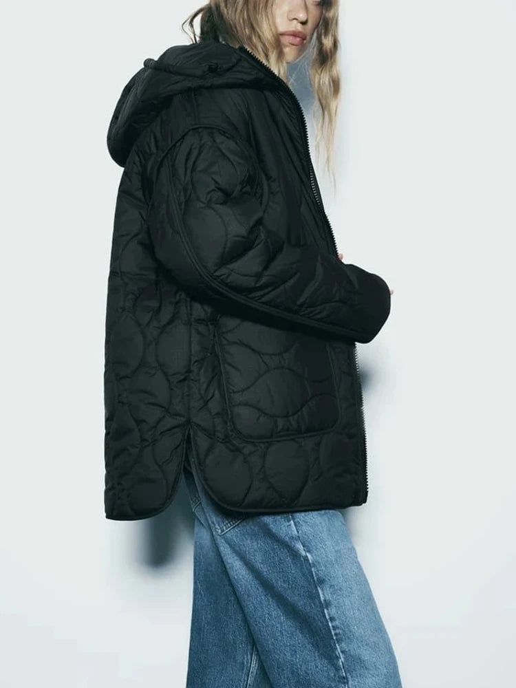 Hooded Warm Zipper Jacket Women