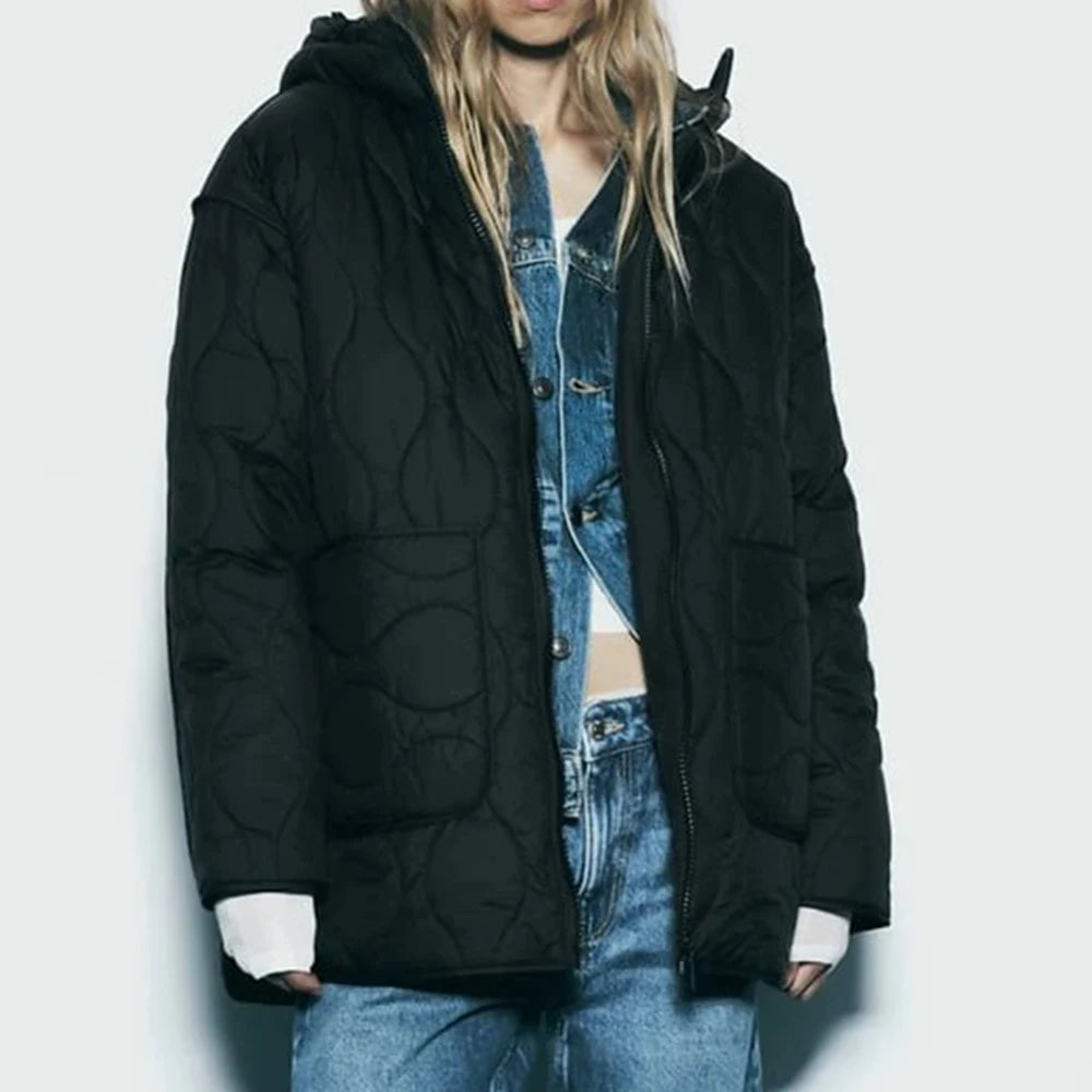 Hooded Warm Zipper Jacket Women