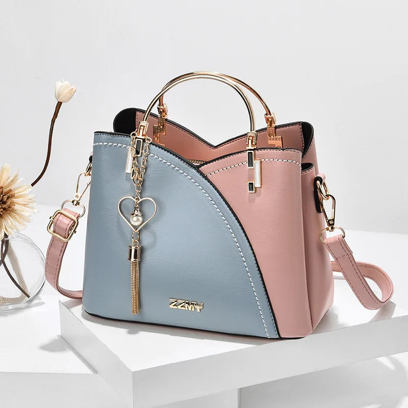 Large Capacity Patchwork Handbag Stylish Women - Glamora