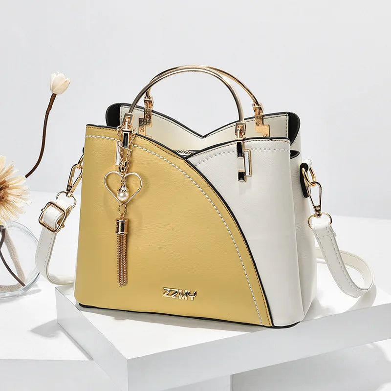 Large Capacity Patchwork Handbag Stylish Women - Glamora