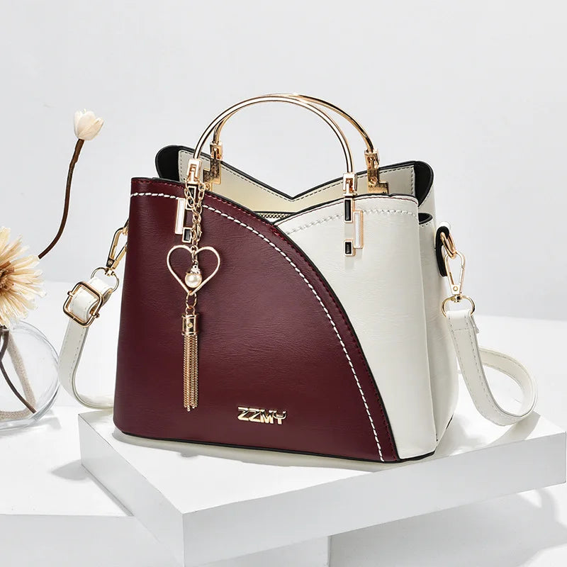 Large Capacity Patchwork Handbag Stylish Women - Glamora