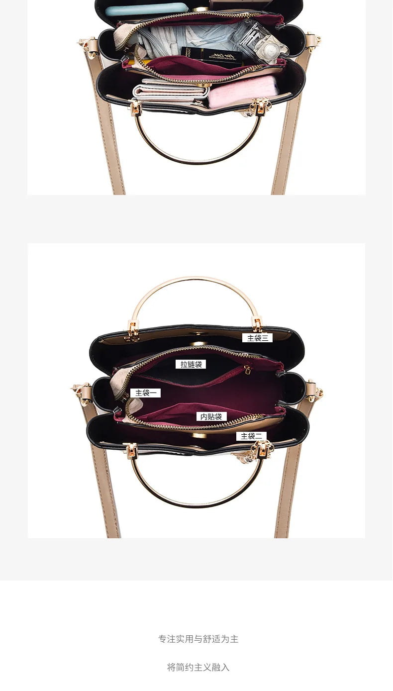 Large Capacity Patchwork Handbag Stylish Women