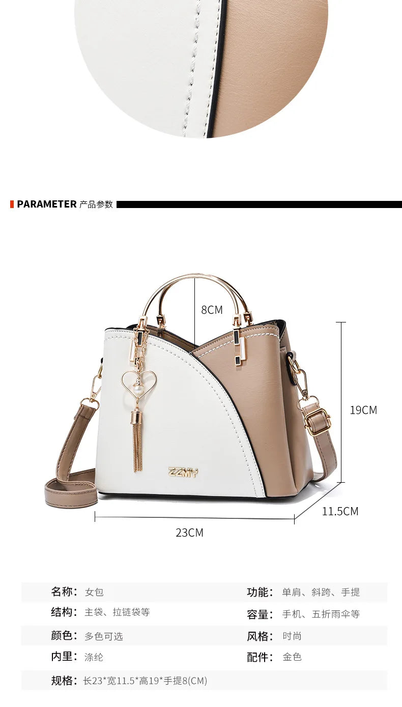 Large Capacity Patchwork Handbag Stylish Women - Glamora