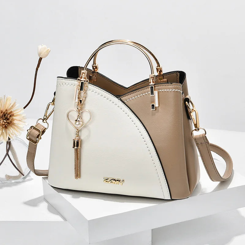 Large Capacity Patchwork Handbag Stylish Women - Glamora
