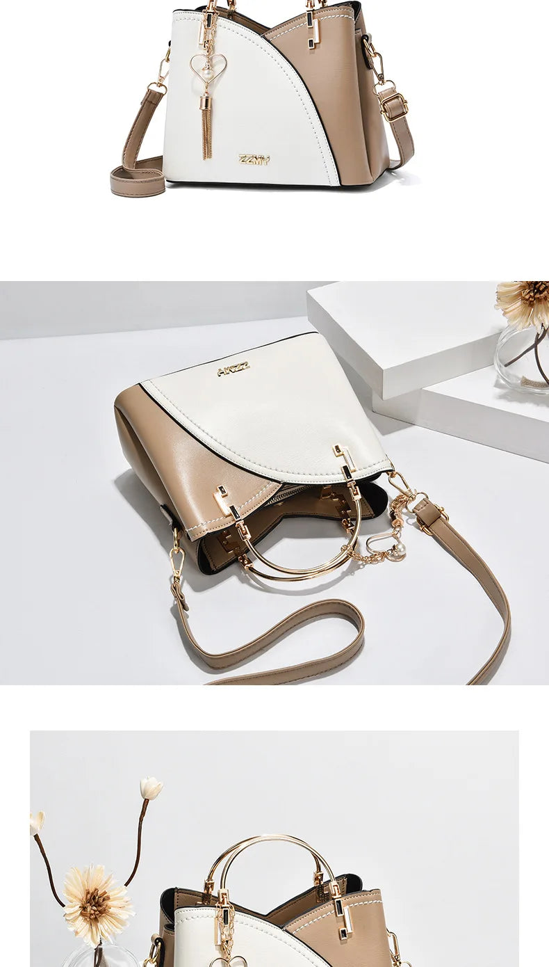 Large Capacity Patchwork Handbag Stylish Women - Glamora