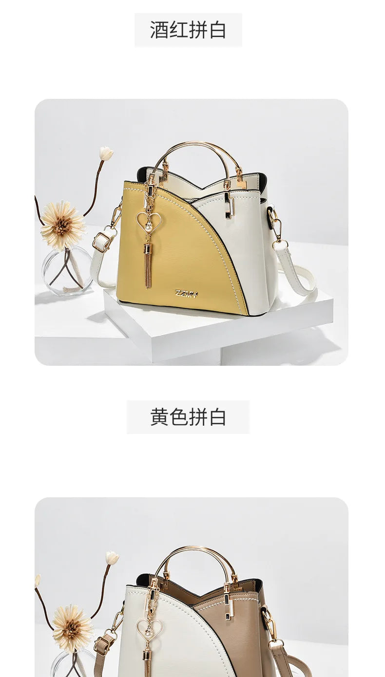 Large Capacity Patchwork Handbag Stylish Women - Glamora