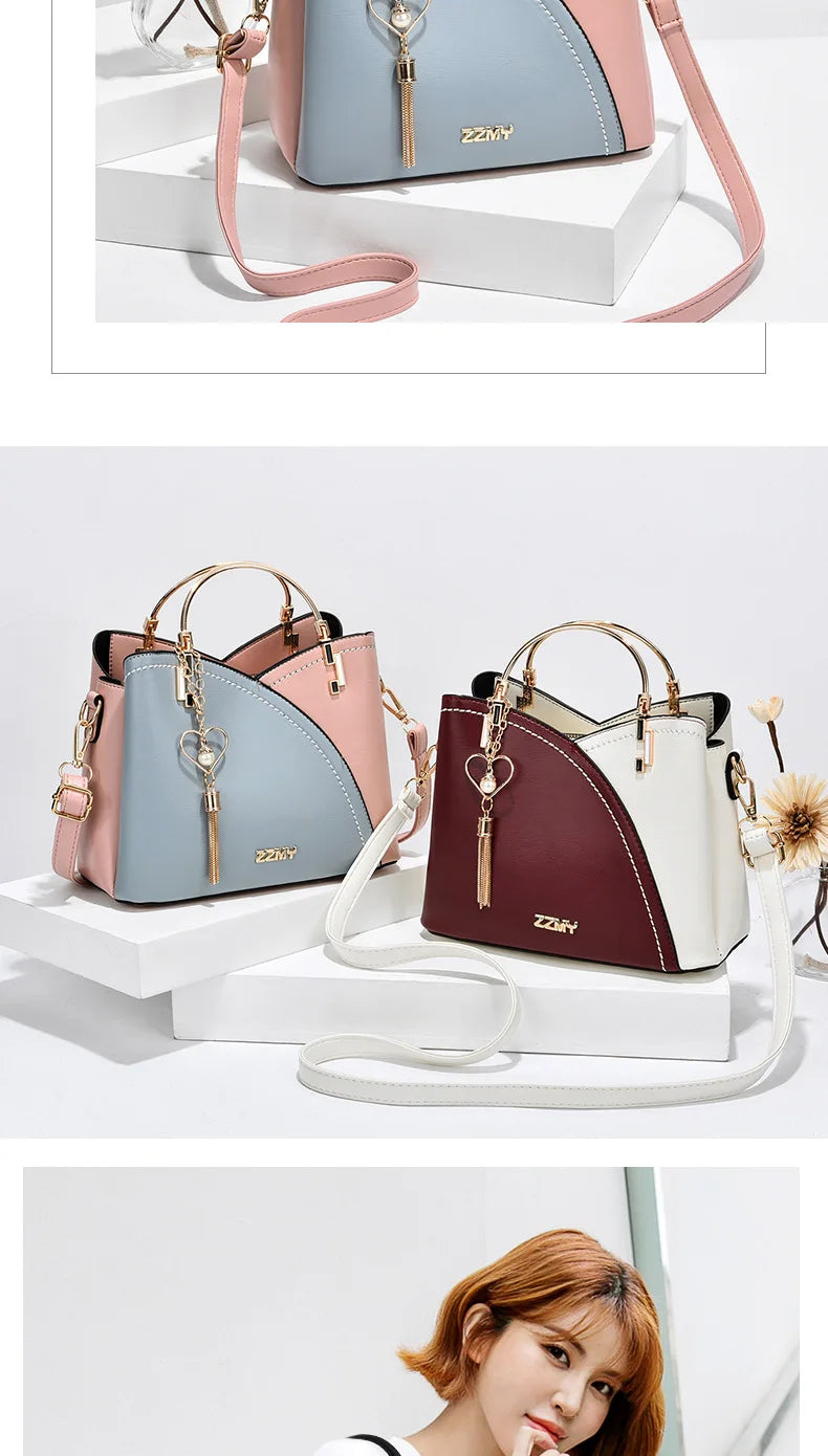 Large Capacity Patchwork Handbag Stylish Women - Glamora