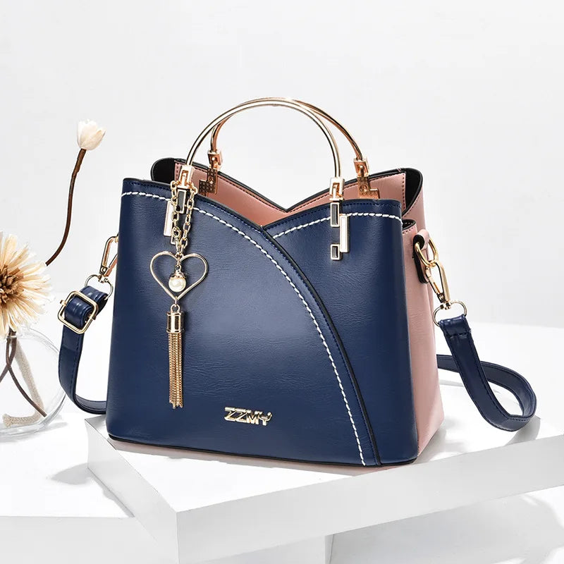 Large Capacity Patchwork Handbag Stylish Women - Glamora
