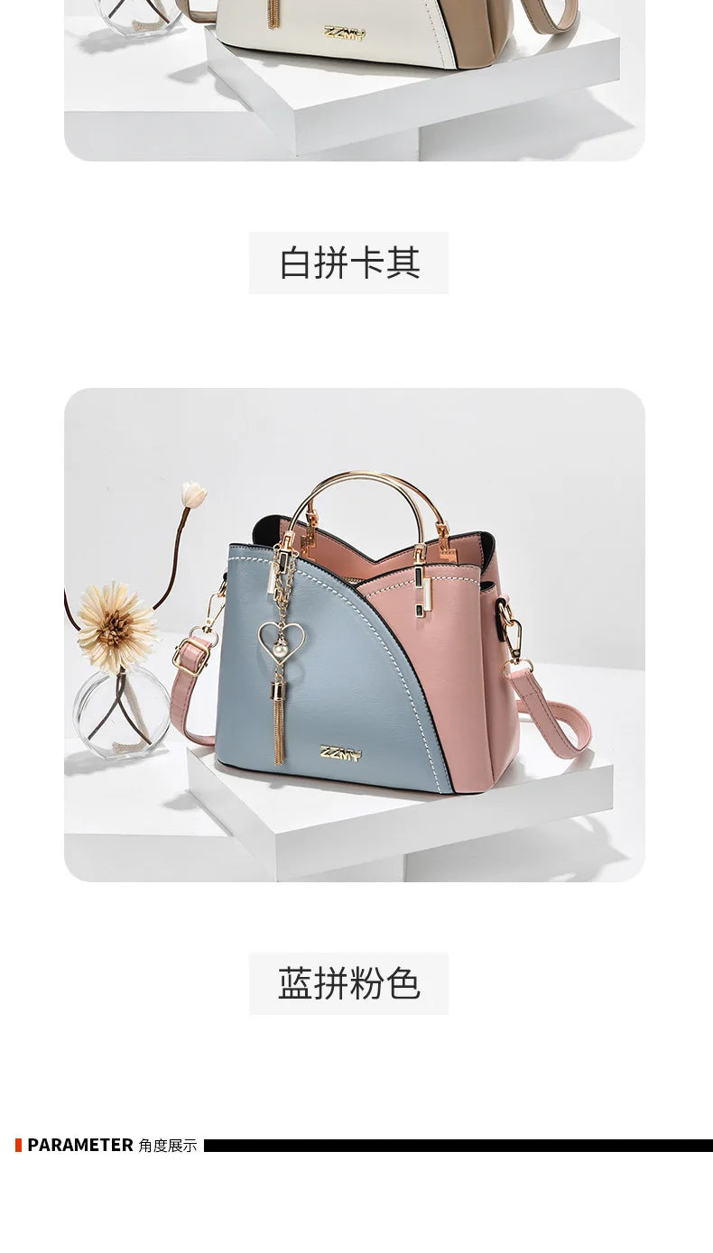 Large Capacity Patchwork Handbag Stylish Women