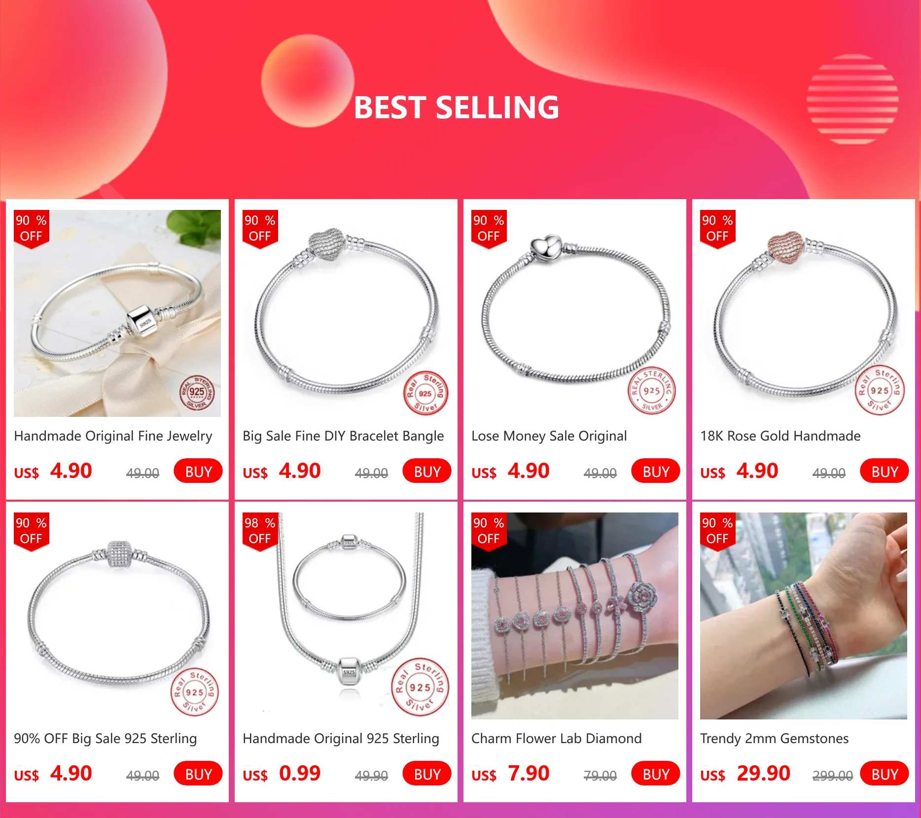 Handmade 925 Sterling Silver Bridal Set